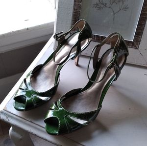 Ann Taylor Green Patton Leather Heels⚘